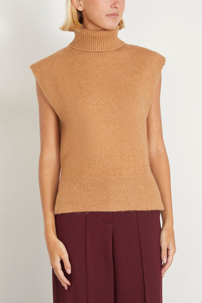 Tanya Taylor Tops Aaron Knit Top in Camel Tanya Taylor Aaron Knit Top in Camel