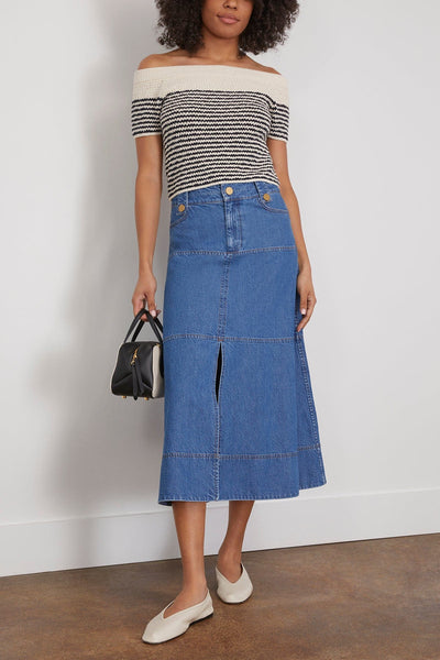 Tanya Taylor Skirts Hudie Skirt in Medium Indigo Blue