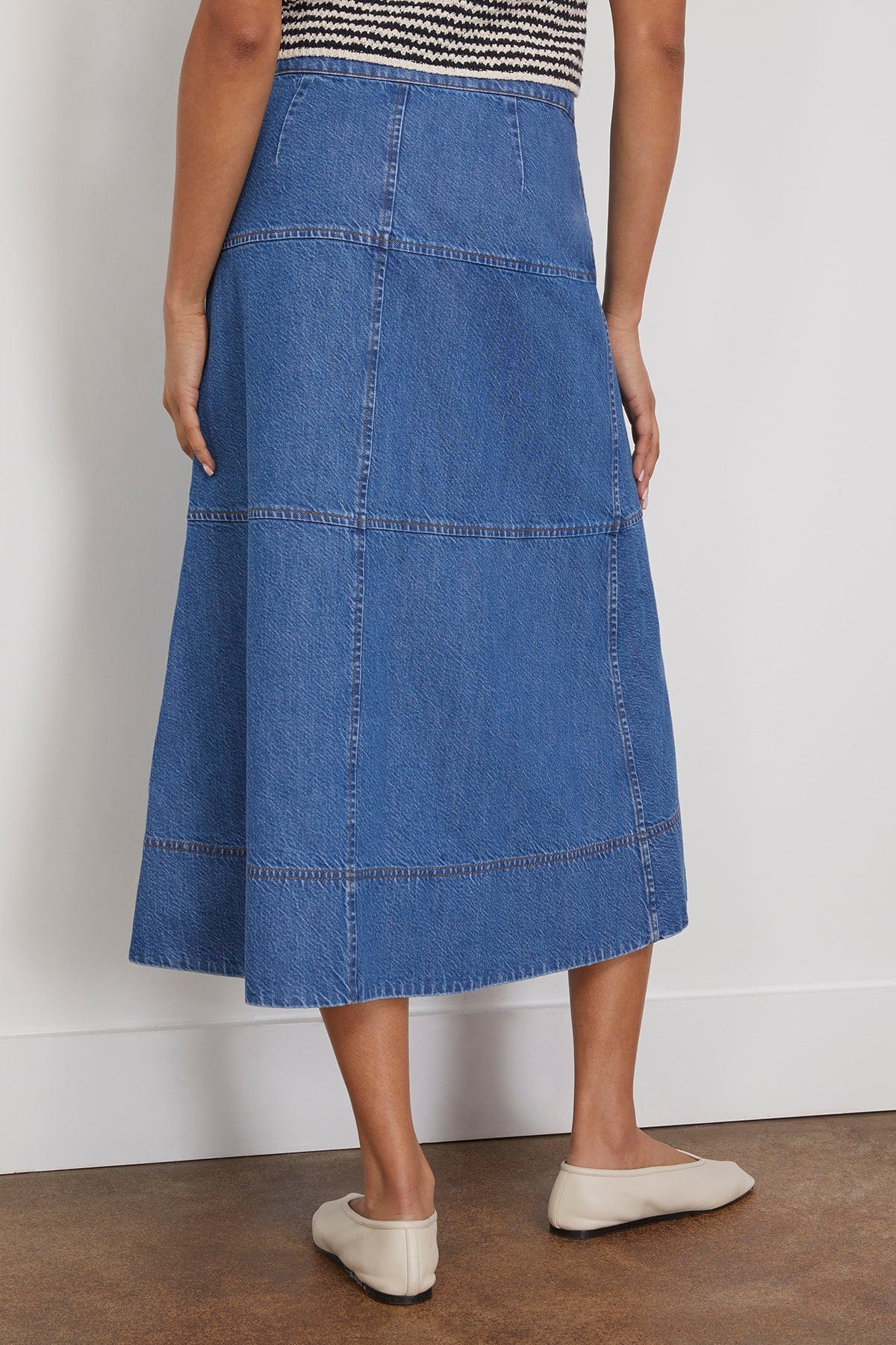 Tanya Taylor Skirts Hudie Skirt in Medium Indigo Blue