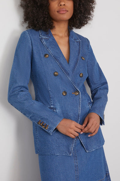 Tanya Taylor Jackets Michelle Denim Jacket in Medium Indigo Blue