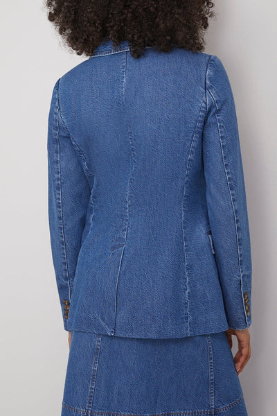 Tanya Taylor Jackets Michelle Denim Jacket in Medium Indigo Blue