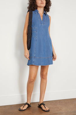 Tanya Taylor Casual Dresses Reinata Dress in Medium Indigo Blue Tanya Taylor Reinata Dress in Medium Indigo Blue