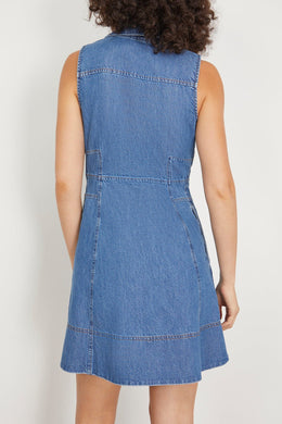 Tanya Taylor Casual Dresses Reinata Dress in Medium Indigo Blue Tanya Taylor Reinata Dress in Medium Indigo Blue