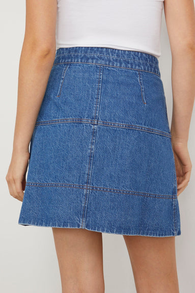 Tanya Taylor Skirts Short Hudie Skirt in Medium Indigo Blue Tanya Taylor Short Hudie Skirt in Medium Indigo Blue