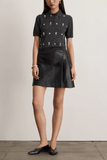 Tanya Taylor Camilla Top with Embroidery in Dark Heather Gray