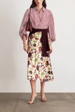 Tanya Taylor Marina Top in Deep Redwood/Optic White