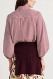 Tanya Taylor Marina Top in Deep Redwood/Optic White