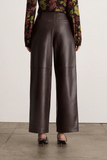Tanya Taylor Weston Leather Pant in Dark Fig