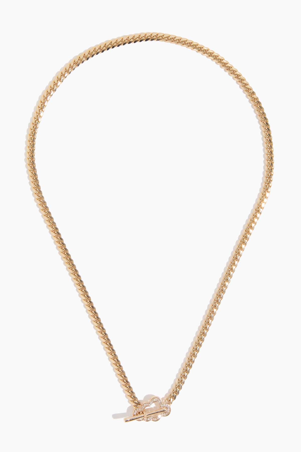 The Finest Stack Cloud Toggle Necklace in 14K Yellow Gold