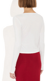 THE PARK Dina Long Sleeve Tee in Blanc