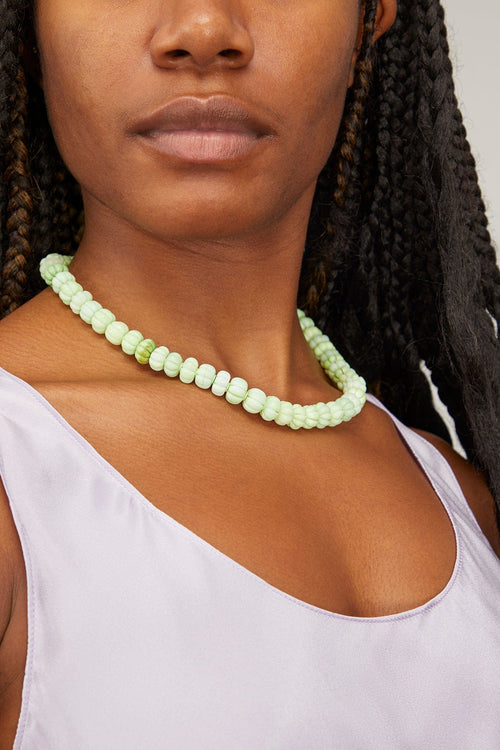 Theodosia Necklaces Carved Candy Necklace in Kiwi