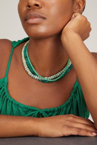 Theodosia Necklaces Carved Shaded Deep Green Candy Necklace Theodosia Carved Shaded Deep Green Candy Necklace