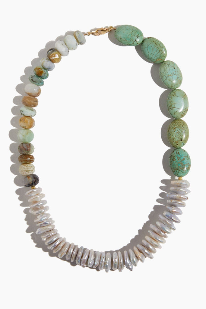 Theodosia Asymmetric Pearl and Turquoise Candy Necklace – Hampden Clothing