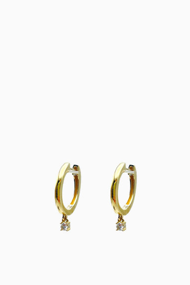Theodosia Earrings Diamond Drop Huggies in 14k Gold Theodosia Diamond Drop Huggies in 14k Gold