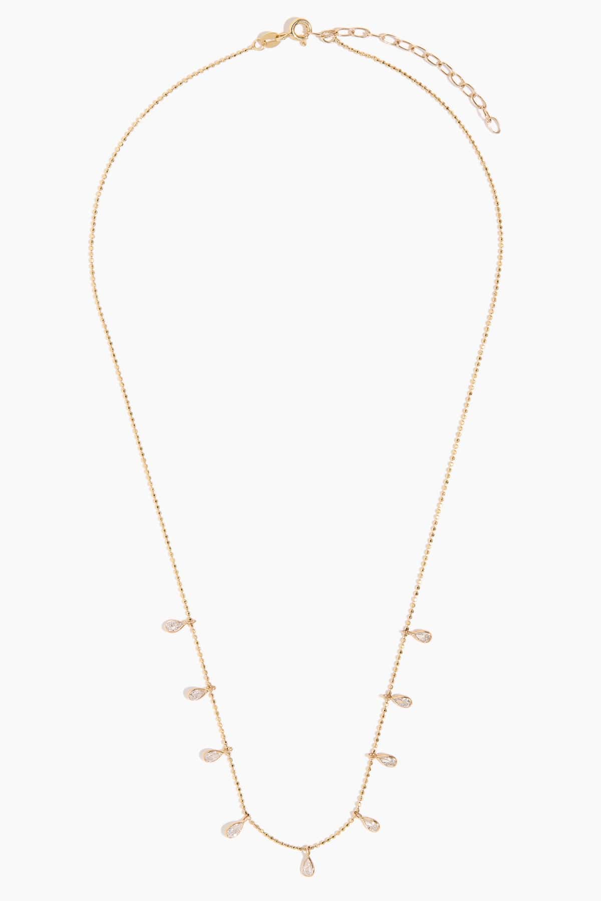 Theodosia Necklaces Diamond Teardrop Fringe Necklace in Yellow Gold Theodosia Diamond Teardrop Fringe Necklace in Yellow Gold