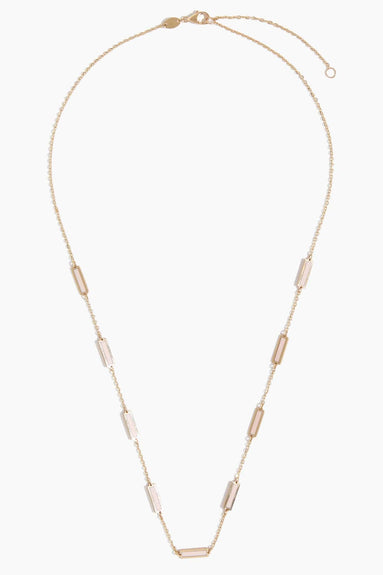 Theodosia Necklaces Inlaid Pink Opal Bar Necklace in 14k Yellow Gold Theodosia Inlaid Pink Opal Bar Necklace in 14k Yellow Gold