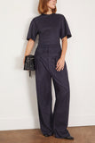 Tibi Pants Newton Stripe Double Waist Boxer Trouser in Navy Melange Tibi Newton Stripe Double Waist Boxer Trouser in Navy Melange