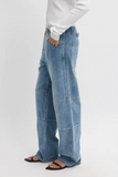 Tibi Classic Wash Denim Fischer Jean in Classic Blue