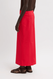 Tibi Compact Knit Pencil Skirt in Red