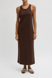 Tibi Compact Knit Sleeveless Dress in Brown