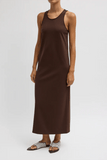 Tibi Compact Knit Sleeveless Dress in Brown