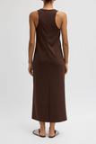 Tibi Compact Knit Sleeveless Dress in Brown
