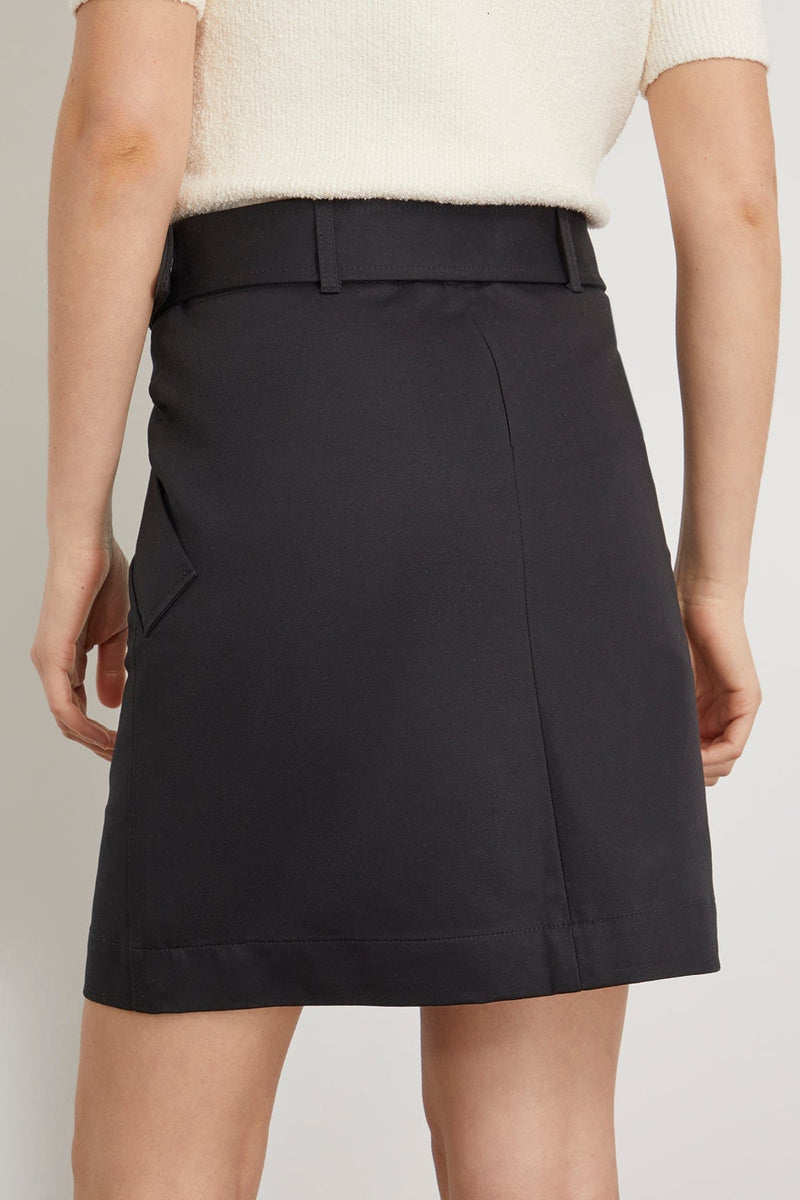 Vintage print V-neck long sleeve top & slitted high waist skirt
