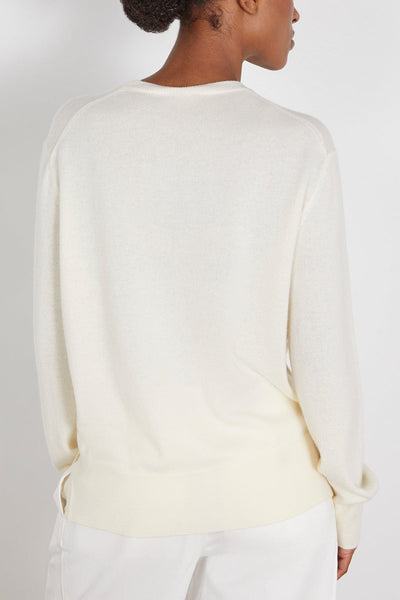 Toteme Tops Crewneck Cashmere Knit in Meringue Toteme Crewneck Cashmere Knit in Meringue