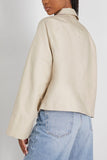 Toteme Jackets Cropped Cotton Jacket in Sand Toteme Cropped Cotton Jacket in Sand
