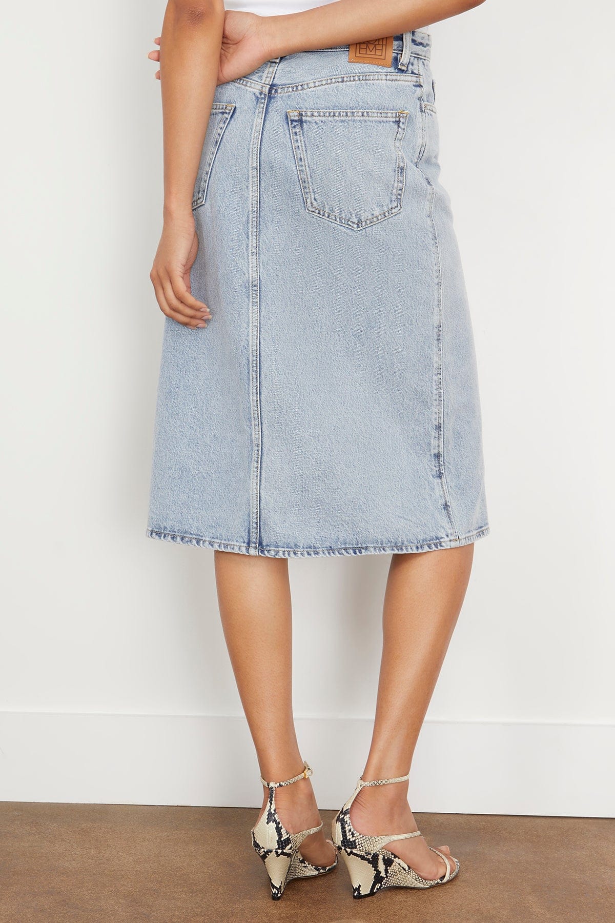 Toteme Skirts Denim Midi Skirt in Cool Blue