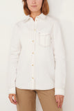 Petite Tumbled Cotton Shirt in White