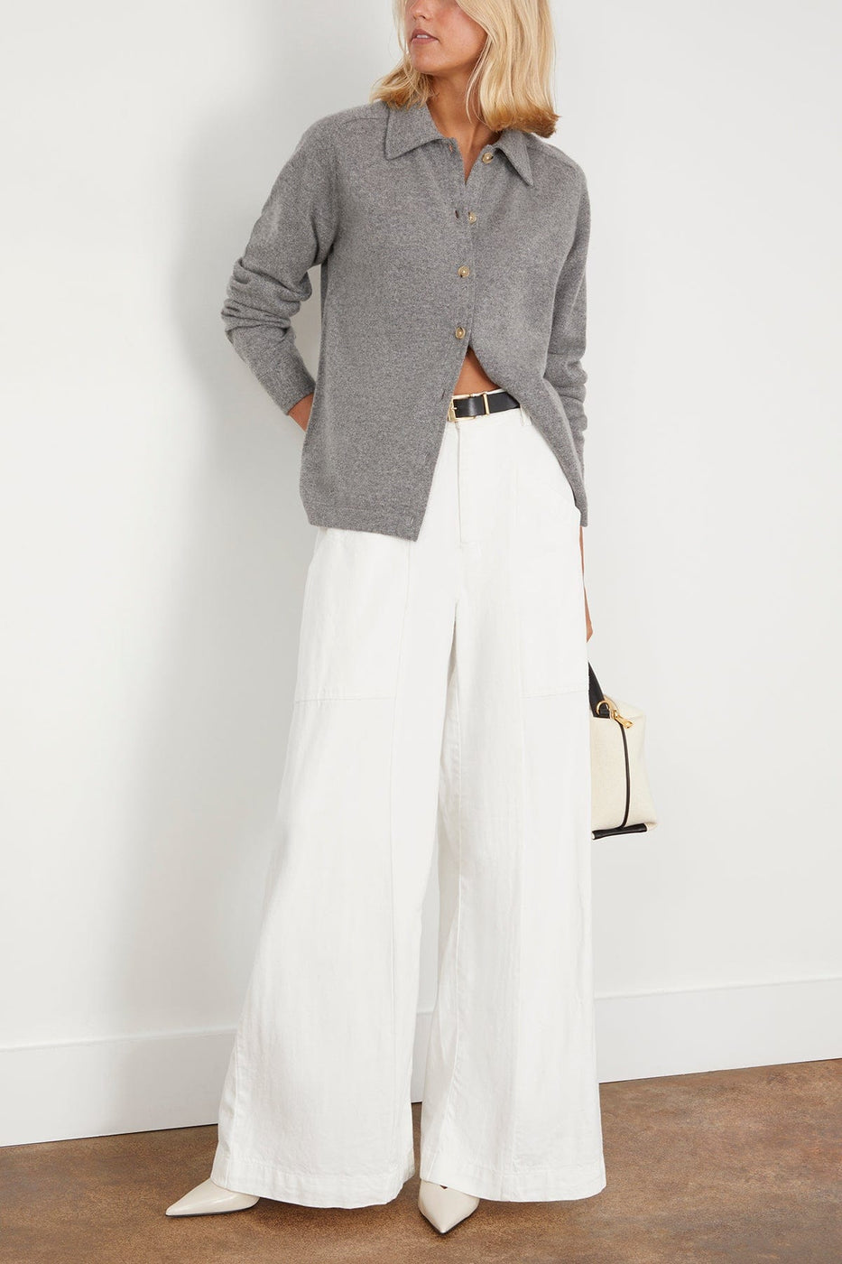 Toteme Tops Raglan Sleeve Cashmere Shirt in Grey Melange Toteme Raglan Sleeve Cashmere Shirt in Grey Melange