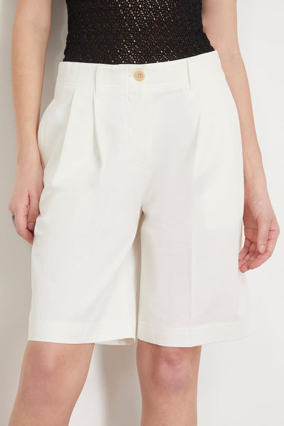 Toteme Shorts Relaxed Twill Shorts in White Toteme Relaxed Twill Shorts in White