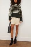 Toteme Sweaters Signature Stripe Turtleneck Sweater in Fir Green Toteme Signature Stripe Turtleneck Sweater in Fir Green