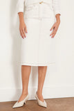 Toteme Skirts Tumbled Cotton Midi Skirt in White Toteme Tumbled Cotton Midi Skirt in White