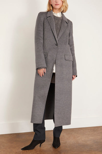 Toteme Coats Classic Double Coat in Mid Grey Melange Toteme Classic Double Coat in Mid Grey Melange