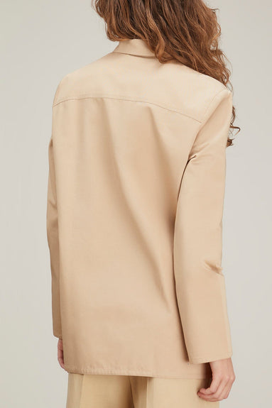 Toteme Tops Cotton-Twill Pocket Shirt in Overcast Beige Toteme Cotton-Twill Pocket Shirt in Overcast Beige