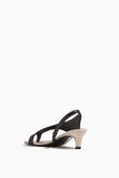 Toteme Strappy Heels Leather Heeled Thong Sandals in Black/Sand Toteme Leather Heeled Thong Sandals in Black/Sand