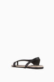 Toteme Strappy Flat Sandals Leather Thong Sandals in Black/Sand Toteme Leather Thong Sandals in Black/Sand