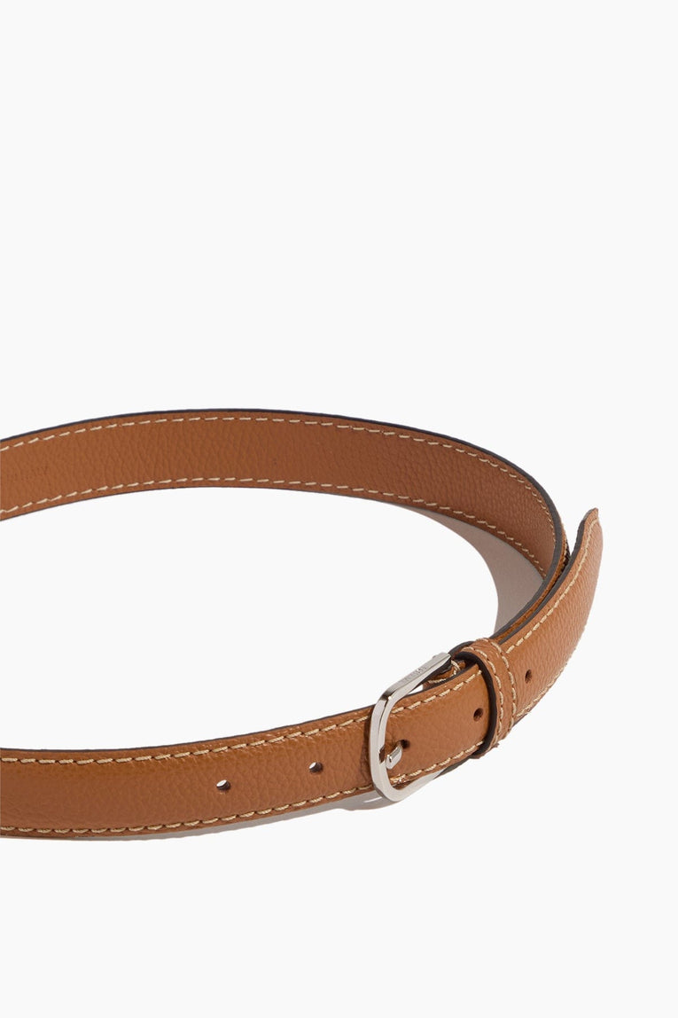 Toteme Slim Grained-Leather Trouser Belt in Tan