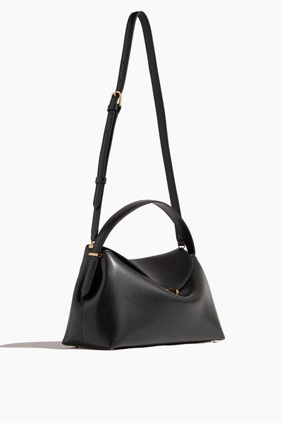 Toteme Top Handle Bags T-Lock Leather Top Handle in Black Toteme T-Lock Leather Top Handle in Black