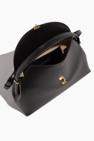 Toteme Top Handle Bags T-Lock Leather Top Handle in Black Toteme T-Lock Leather Top Handle in Black