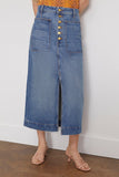 Ulla Johnson Skirts The Bea Skirt in Danube Medium Indigo Ulla Johnson The Bea Skirt in Danube Medium Indigo