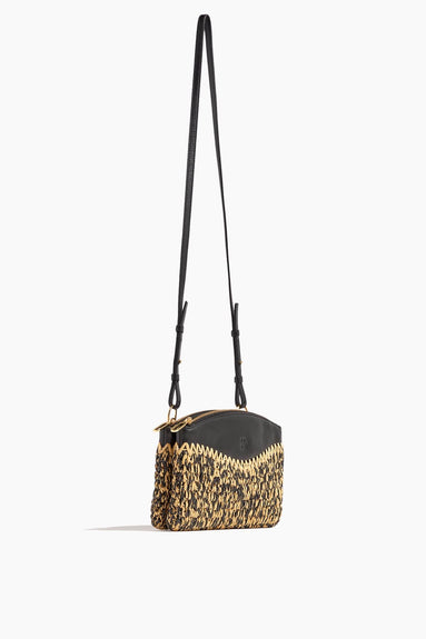 Ulla Johnson Cross Body Bags Maya Raffia Crossbody Bag in Noir Melange Ulla Johnson Maya Raffia Crossbody Bag in Noir Melange