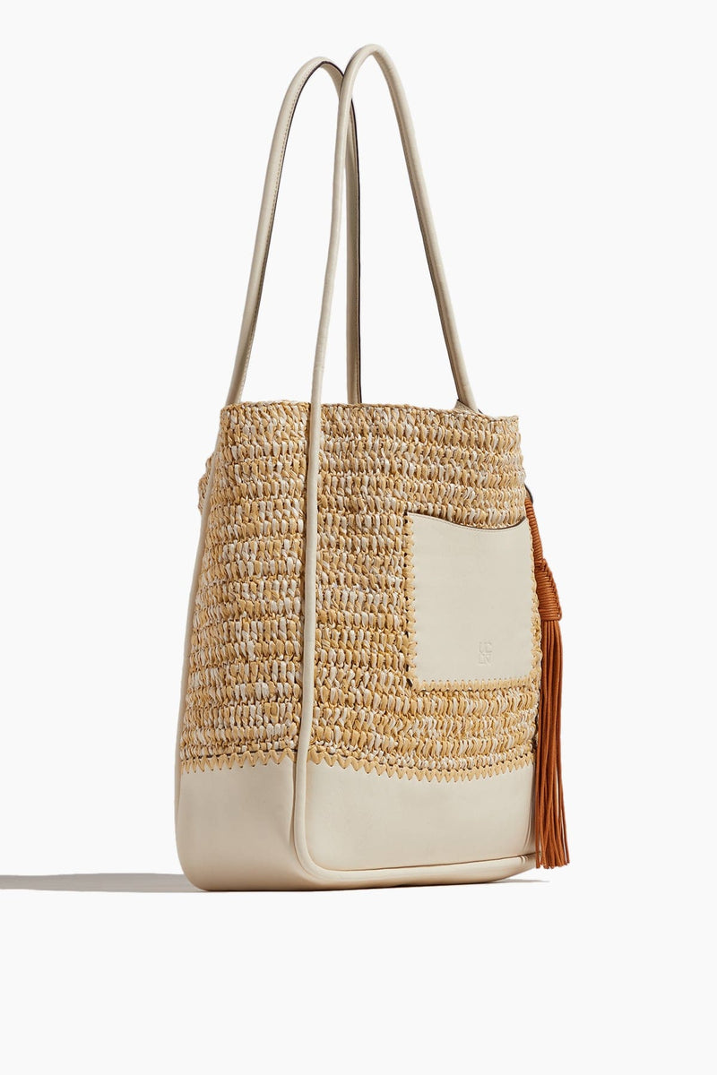 Loewe Paula's Ibiza - Small Square Basket Bag Natural White