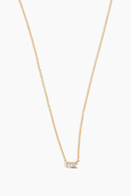 2 Bezel Bar Necklace in 14k Yellow Gold