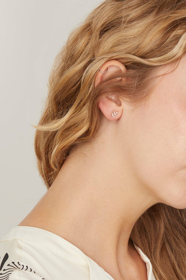 Vintage La Rose Earrings Delicate Leaf Diamond Studs in 14K Gold Vintage La Rose Delicate Leaf Diamond Studs in 14K Gold