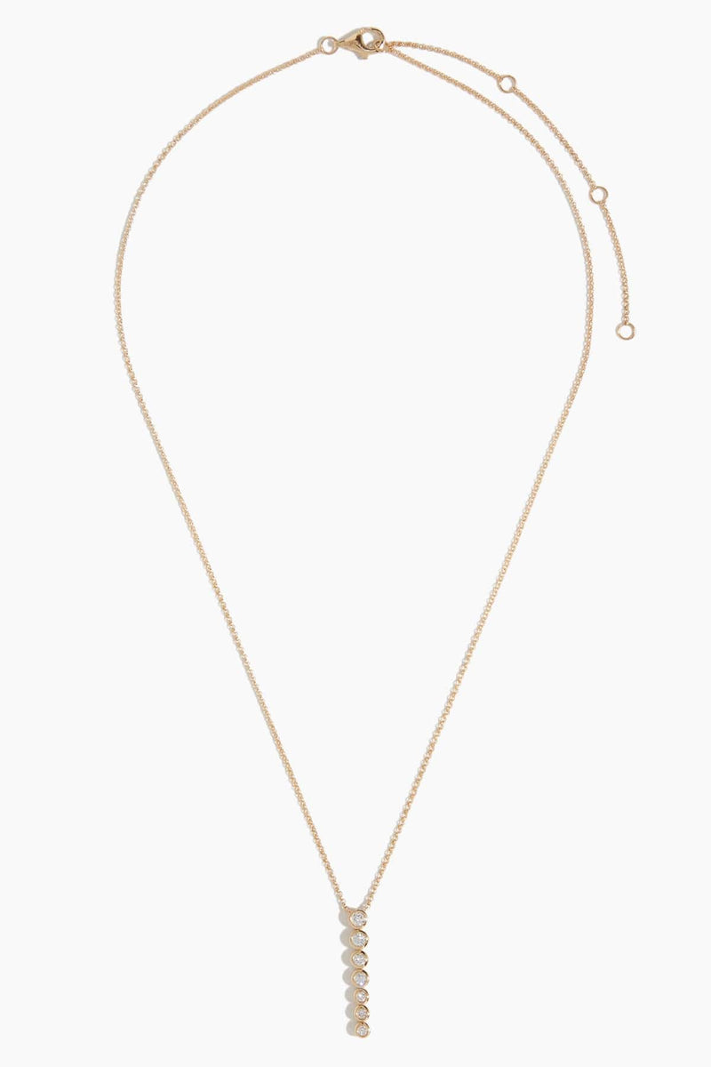 Vintage La Rose Bezel Diamond Drip Necklace in 14k Yellow Gold