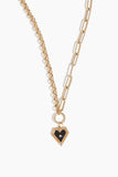 Vintage La Rose Necklaces Black Enamel Heart Pendant in 14k Yellow Gold Vintage La Rose Black Enamel Heart Pendant in 14k Yellow Gold