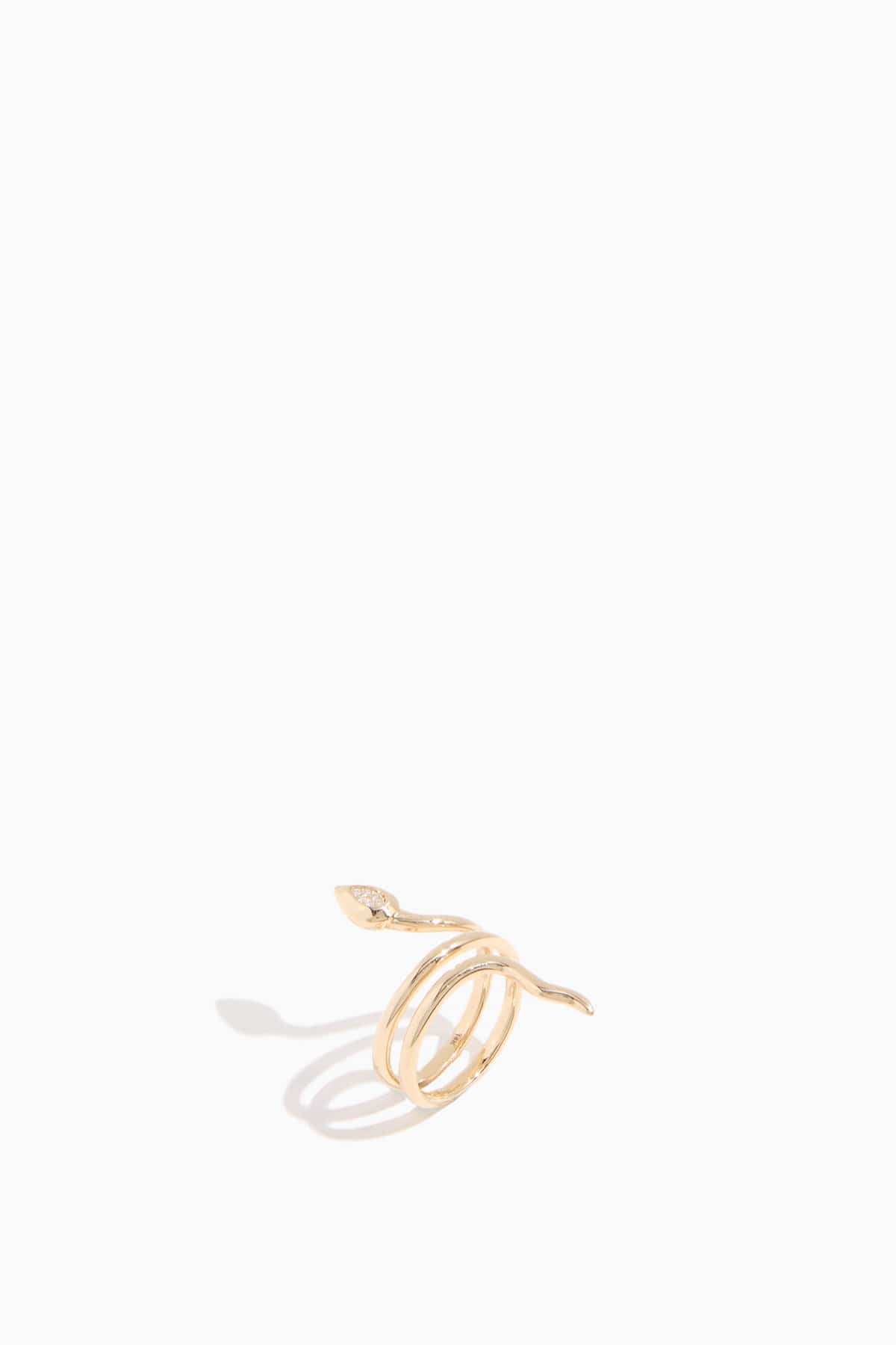 Vintage La Rose Rings Diamond Snake Ring in 14k Yellow Gold Vintage La Rose Diamond Snake Ring in 14k Yellow Gold